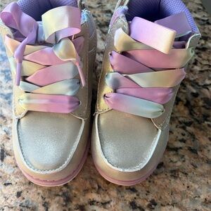 Dr. Scholl's Kids Metallic Boots with Pastel Laces NWT